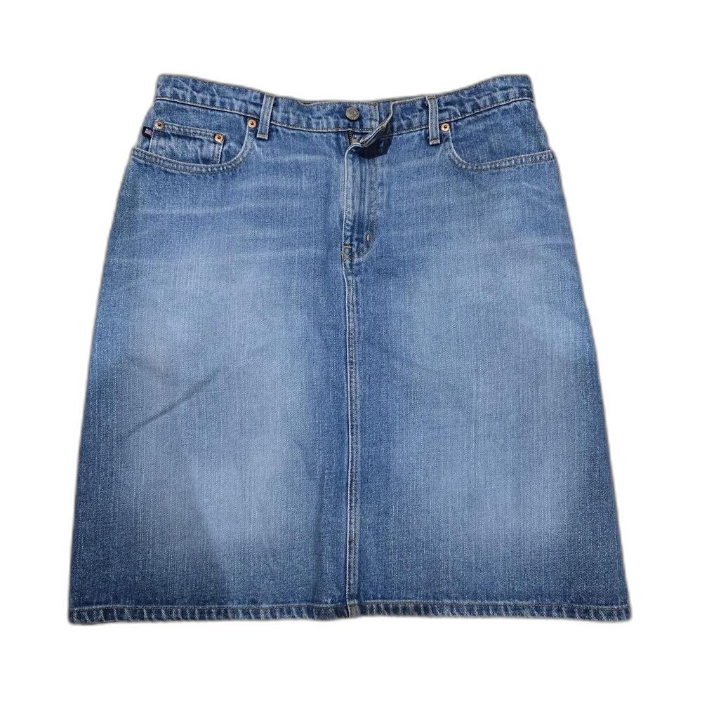 Polo Ralph Lauren women's blue denim knee skirt size 12